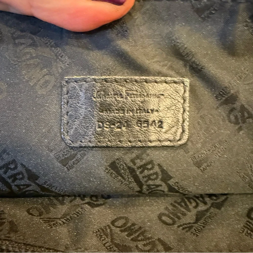 Salvatore Ferragamo Men’s Leather and Canvas Messenger Bag w COA